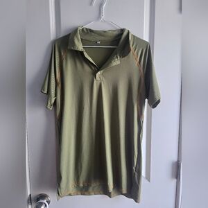 Amazon Men's Polo Shirt in Olive With Flag